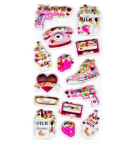 Sticker Kabartmalı Stiker Defter, Planlayıcı Etiket (pullu-807) - 17X9 cm - Telefon Milk