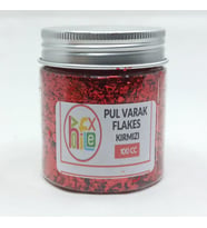 PUL VARAK GİLDİNG FLAKES SANATSAL İNCE TANECİKLİ KIRPIK FOLYO EPOKSİ REÇİNE NAİL ART 100 CC KIRMIZI