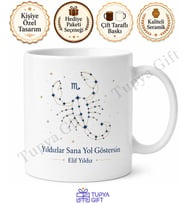 Burç Hediyesi İsme Özel Baskılı Kupa Bardak Astroloji Hediye