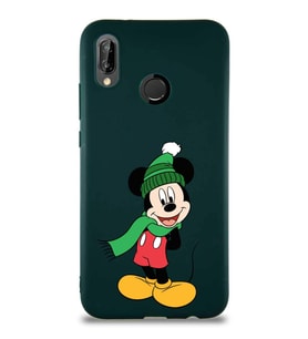 Huawei P20 Lite Soft Premier Kapak Mickey Mouse-G Tasarımlı Silikon Kılıf - Yeşil (Şeffaf)