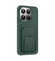 Xiaomi 15T Pro Kılıf Kartlıklı ve Deri Dokulu Şık ApexWallet Premium Kapak RYC/Bikart (Koyu Yeşil)