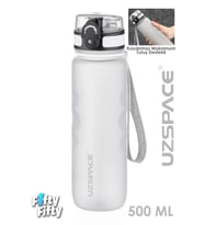 Uzspace 500 ML Kaydırmaz Maksimum Tutuş Destekli Tritan Su Matarası -FFUZ1215 (Beyaz)