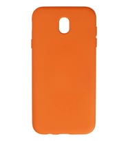 Newface Samsung Galaxy J7 Pro / J730 Kılıf Nano içi Kadife Silikon - Turuncu