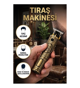 Kablosuz Saç Sakal Kesme Makinesi – 300 Dakika Kullanım T Tipi Metal Bıçak