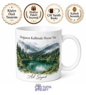 Şözelşat Karagöl Doğası Artvin Hatırası Hediye Kupa Bardak Porselen