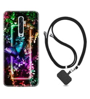 Oppo Reno 2Z 4 Lite 4 Pro 5 6 7 A31 Kılıf Boyun Askılı Silikon Butterfly Neon 1684