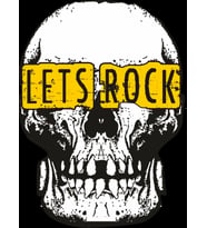 Lets Rock Kurukafa Sticker 10x10 cmRenkli Sticker