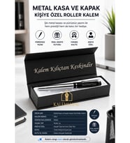 Özel Kutulu Roller Kalem Titanyum Renk Kişiye Özel İsimli