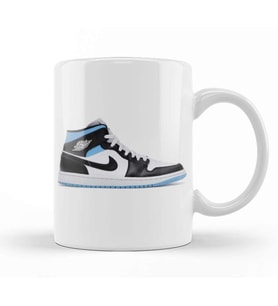 Jordan 1 Mid University Black White Kupa Bardak Porselen