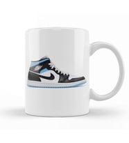Jordan 1 Mid University Black White Kupa Bardak Porselen