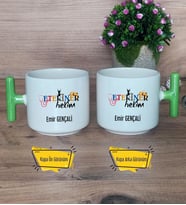 Veteriner Hekim Kupa Bardak T Yeşil Kulplu Veteriner Hekime Hediye