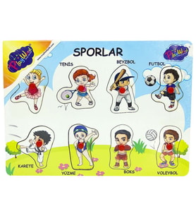 Ahşap Tutmalı Sporlar Yapboz