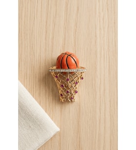 Basketbol Tutkunlarına Özel Işıltılı Kristal Broş