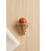 Basketbol Tutkunlarına Özel Işıltılı Kristal Broş