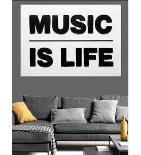 Music Is Life Posteri Dekoratif Kanvas - Mdf Ahşap Tablo
