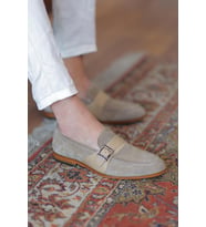 Shoetyle - Bej Hakiki Süet Deri Erkek Klasik Ayakkabı 115-K580