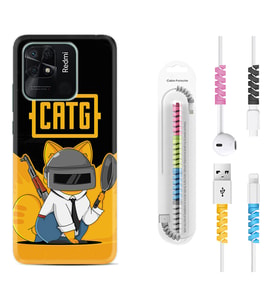 Xiaomi Poco X3 Pro M4 Pro X4 Pro C40 10C Kılıf Kablo Koruma Spiral Silikon Cat G 1677
