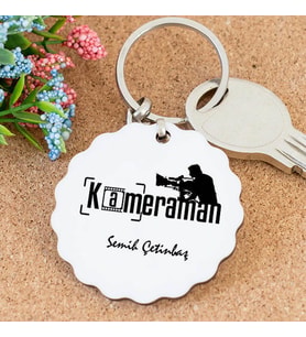 İsme Özel Kameraman Papatya Anahtarlık