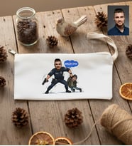 Kişiye Özel Karikatürlü Erkek Polis Kalemlik Ham Bez Polis Günü Hediyesi