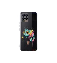 Realme 8 ile Uyumlu Splash Bukalemun Tasarımlı Şeffaf Silikon Kılıf
