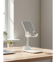 Ayarlanabilir Ergonomik Katlanabilir Masaüstü Telefon Tutucu Beyaz