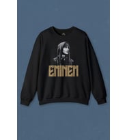 Unisex Sweatshirt Eminem Rap Hiphop 8 Mile Shady Baskılı Sweat (Siyah)
