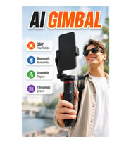 360° AI Yüz Takipli Gimbal Selfie Stick – Uzayabilir Tripod ve Bluetooth Kumanda