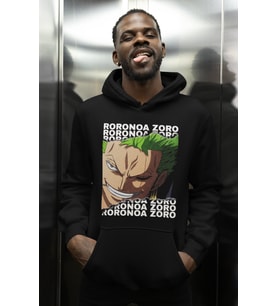 Roronoa Zoro Baskılı Unisex Oversize One Piece Anime Karakter Hoodie