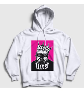 Presmono Unisex Beyaz Biggie The Notorious BIG Kapüşonlu Sweatshirt 40688tt
