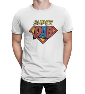 Super Dad Beyaz Erkek Tshirt