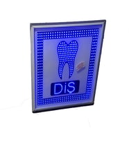 Dişçi Tabelası 3D Çift Taraflı Mavi Led Pano Işıklı Hazır Tabela