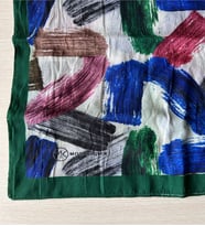Fırça Desenli Bambu Eşarp  (Bordo, Siyah, Yeşil Tonlar)