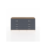 Arges Konsol 2 Raflı 6 Çekmeceli 4 Kapaklı 176x30x99 Çam-Antrasit