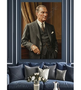 Mustafa Kemal Atatürk Dekoratif Kanvas - Mdf Ahşap Tablo
