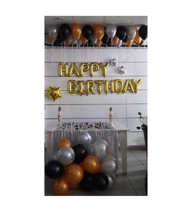 Happy Birthday Doğum Günü Seti Altın Renk