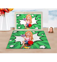 BK Gift Kişiye Özel Kadın Öğrenci Karikatürlü 1000 Parça Profesyonel Puzzle-1