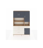 Arges Dolap 9 Raflı 4 Çekmeceli 4 Kapaklı 132x30x195 Çam-Antrasit/Aytaşı