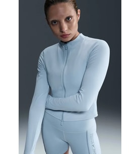 Nike Zenvy Dri-FIT Full-Zip Long-Sleeve Top Sweatshirt Blue Kadın Sweatshirt Açık Mavi