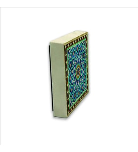 İran Geometrik Mozaiği Baskılı Doğaltaş  Magnet(KD-106)Buzdolabı Süsü