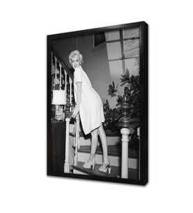 Siyah Beyaz Marilyn Monroe Çerçeveli Cam Tablo