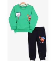 Breeze Erkek Bebek Eşofman Takımı Baskılı 9 Ay-3 Yaş, Yeşil