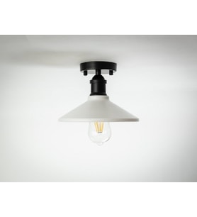 RİOLİGHT RETRO3,RUSTİK MUTFAK,ODA,KOLİDOR İÇİN TEKLİ METAL SARKIT PLOFONYER AVİZE ÇAP:23CM (Siyah)