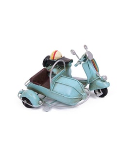 Dekoratif Metal Scooter Sepetli Vintage Biblo Ev Ofis Hediyelik