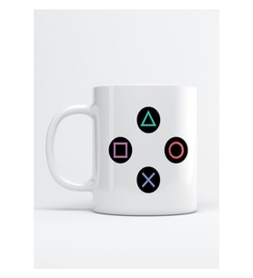 Playstation Tuşları Baskılı Porselen Kupa Bardak