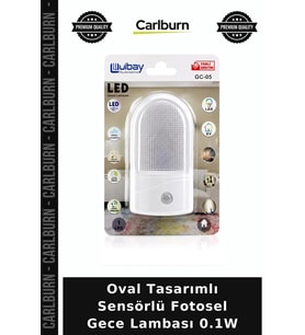 Özel Üretim Otomatik Pratik Kompakt Fotosel Gece Lambası - Sensörlü - Oval Tasarım - 0.1W