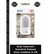 Özel Üretim Otomatik Pratik Kompakt Fotosel Gece Lambası - Sensörlü - Oval Tasarım - 0.1W