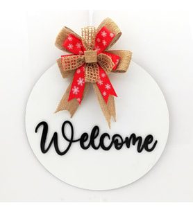 Lora Davet Ahşap Kapı süsü welcome (1 Adet) Beyaz - 54251
