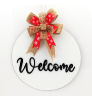 Lora Davet Ahşap Kapı süsü welcome (1 Adet) Beyaz - 54251