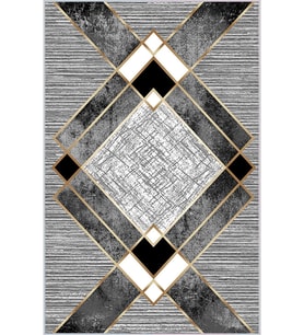 Eliana Home Baskılı, Yıkanabilir Kaymaz Taban Salon Halısı LNA0062-SM16 100x150 cm (Gri)