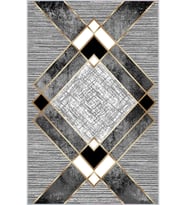 Eliana Home Baskılı, Yıkanabilir Kaymaz Taban Salon Halısı LNA0062-SM16 100x150 cm (Gri)